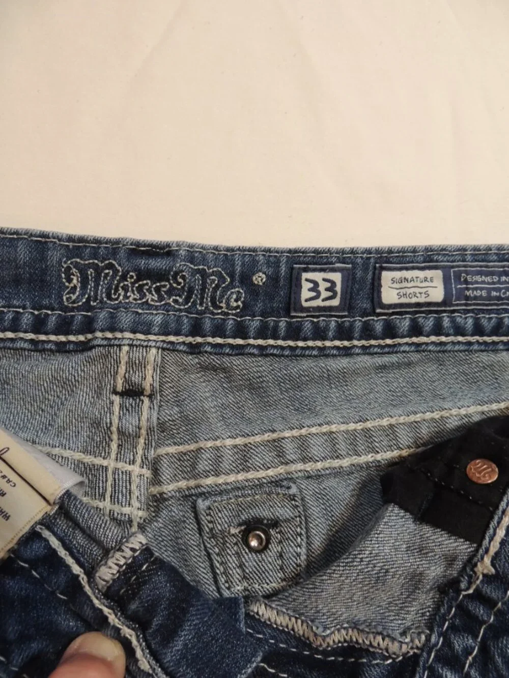 Miss Me Shorts Woman Size 33 Pockets Denim Blue Jeans Shorts